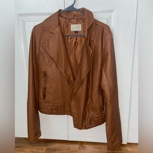 Brown leather jacket